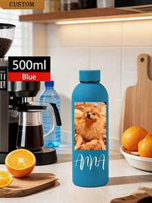 1 pieza Taza de café/Botella de refresco de acero inoxidable de doble pared personalizada, Botella de agua deportiva, Vaso aislado personalizable de 500ml/17oz, Disponible en múltiples colores, Adecuado para la escuela, vacaciones y regalos de cumpleaños para niños y niñas - Multicolor - Ver 5