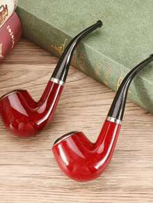 1 pieza Pipa de tabaco roja, Pipa de tabaco, Diseño clásico curvado, Portátil y desmontable - Varios colores - Ver 1