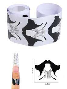 Giấy tạo hình móng nối dài, miếng dán tạo hình móng nghệ thuật, kẹp giấy nối móng gel acrylic UV, dụng cụ làm móng nghệ thuật. - Đen và trắng - Xem 4