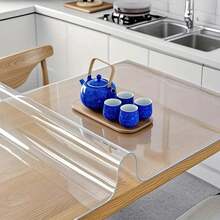 Mantel rectangular transparente de PVC de 0,25 mm de grosor, protector de mesa resistente a los arañazos y al calor, de alta calidad para uso doméstico, hotelero y de oficina (fácil instalación) - Blanco - Ver 8