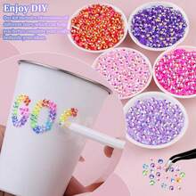 32 Colors Jelly Resin Rhinestones, Dazzling Colorful Set, Suitable For Handmade Crafts, Decoration, Mixed 3mm, 4mm, 5mm Shiny Crystals, Comes With Applicator Tool, Applicable For DIY Crafts, Clothing, Cups, Shoes, Fabrics - Set - View 10