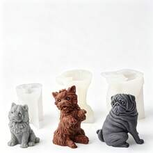 3D Dog Silicone Candle Mold - West Highland Terrier & Pug Shapes Scented Plaster Mold Non-Stick Wax Casting Mold For Resin Soap Ornaments, Cute Puppy Craft Kit For DIY Home Decor & Pet Lovers - Dog - View 11