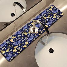 1pc Elegant Butterfly Pattern Faucet Cover, Polyester, Quick Drying, Easy To Clean, Suitable For Kitchen And Bathroom, Easy Installation, Daily Decor, Gift, Bathroom Mat, Faucet Cover, Faucet Accessory - Multicolor - View 8