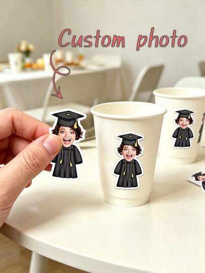 12/25/49pcs Custom Graduate Photo Stickers,Graduate Personalized Face Stickers Toppers,Graduation Party DecorationsPerfect Party Favors, Gift Tags,Personalized,Unique,Ideal Gifts For Him,Ideal Gifts For Her,Tea Room,Home,Garden,Office,Home Refresh,Customized Party Accessories,Party Top