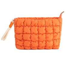 Custom Bubble Grid Makeup Bag Fashion Pleated Design Large Capacity Cosmetic Bag - Multicolor - View 14