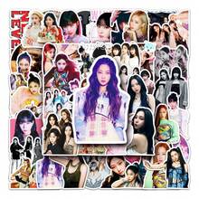 50张Aespa贴纸，K-POP女团手机壳贴纸，防水贴纸，办公用品，Aespa学习用品，X，DIY贴纸，装饰贴纸，Karina卡通贴纸，动漫主题贴纸，适用于手机、行李箱、笔记本电脑、水瓶和吉他 - 彩色 - 查看 6