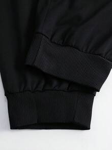 Men's Casual Drawstring Waist Pants With Side Pockets, Suitable For Outdoor Sports And Daily Wear, All Season - Black - View 6