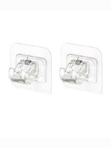 2/4pcs No-Drill Self-Adhesive Curtain Rod Bracket Set, [Hooks Only, Not Included] Multi-Functional Hooks, Suitable For Stylish Home , Practical Hooks, Adjustable Wall Hooks, Suitable For Bedrooms, Living Rooms, Kitchens, Bathrooms - White - View 12