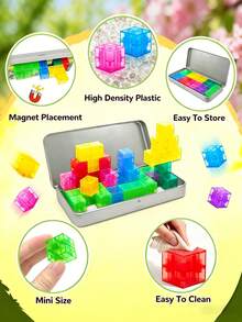 Transparent Magnetic Building Blocks Set, Portable Light-Up Workshop, Suitable For Children 3+ Years Old, Build Translucent Castles Anywhere - Multicolor - View 7