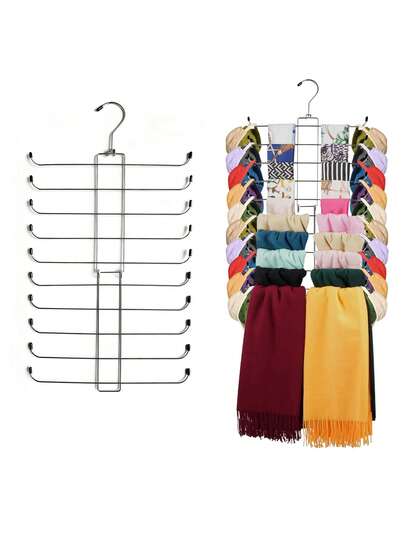 1 chiếc móc treo quần yoga xoay được dành cho nữ, có thể treo quần legging trong tủ quần áo, giúp tiết kiệm không gian, màu bạc.