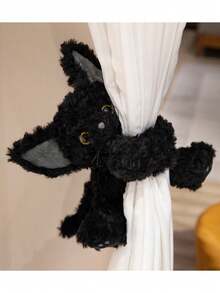 BLUESLEMON 30cm/11.81inch Black Cat Plush Toy Kitten Plush Doll Simulation Cat Doll Rag Doll Child Pillow Graduation Gift German Curly Cat Doll Plush Toy Imperial Cat Doll Kitten Gift - Multicolor - View 7