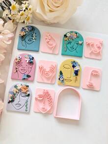 Abstract Art Line Face Seal Polymer Clay Cutter Mold With High Precision Diy Handcrafted Clay Mold Tools, Precision Knife Molds - Craft Supplies - Perfect Gift For Diy Enthusiasts - Artistic Lines Facial Seal - View 7
