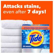Tide Powder Laundry Detergent + Ultra Oxi Boost 114 Oz 73 Loads Deep Stain Removal Cleaning Power - Detergent - View 4