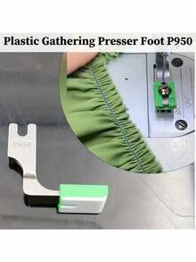 P950 Industrial Sewing Machine Adjustable Ruffler Foot - Heavy Duty Coated Steel Foot With Ergonomic Handle, Compatible With Lockstitch And Ruffling, Green Fabric Collecting Attachment For Precision Sewing, Durable Construction - A - View 9