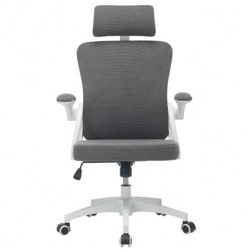 Ergonomic Mesh Office Chair With Adjustable Lumbar Support And Headrest – High-Back Executive Desk Chair For Home/Office - 灰色 - 查看 1