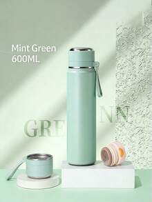Stainless Steel Vacuum Insulated Water Bottle, Double Wall, Convenient Carrying Strap, One-Touch Open Lid, Suitable For Hot/Cold Water, Milk, Beverages, For Men, Women, Students, Outdoor, Home, Office Use - Multicolor - View 22