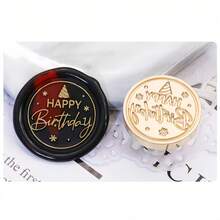 Bộ 1/6 con dấu sáp, đầu con dấu bằng đồng thau, thích hợp cho thiệp mời đám cưới, bao bì quà tặng, phong bì, thiệp Giáng sinh. - Bộ cụm từ - Xem 10