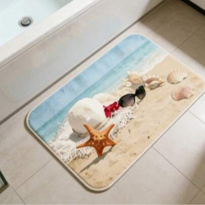 Thảm tắm hình sao biển (1 chiếc), thảm nhà tắm, thảm cửa, thảm nhỏ, thảm trang trí nhà cửa, thảm trải sàn, thảm ngoài trời, thảm phòng ngủ, thảm có thể giặt được.