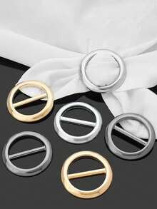 3pcs Multifunctional Zinc Alloy Scarf & Accessory Clips - Elegant Fashion Accessories, Suitable For Scarves, T-Shirts, Belts, Perfect For Various Occasions - Multicolor - View 7