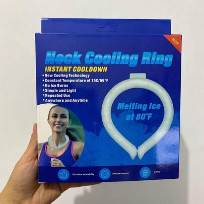 Neck Hanging Cooling Ice Ring, Suitable For Summer Cooling. The Core Principle Is That It Is Filled With Cooling Material Inside. After Pre-Freezing In The Refrigerator, Wear It Around The Neck To Slowly Absorb Body Heat And Maintain A Cool State For A Long Time, Helping To Prevent Heat And Cool Down During Outdoor Activities, Work Or Exercise. Reusable.