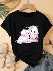 Women T-Shirts - Black - View 2