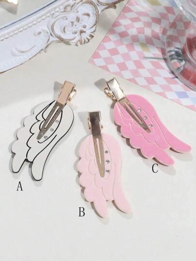 1 buc/set agrafe de păr pentru femei, la modă, dulce, primăvară/vară, drăguțe aripi de înger, rață, agrafe de păr adorabile, agrafe de păr amuzante, fără urme, agrafe de machiaj cu dopamină, agrafe cu breton lateral, accesoriu de păr, purtare zilnică fără urme