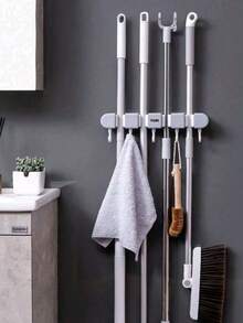 1 cái giá treo chổi lau nhà bằng nhựa ABS, giá treo chổi lau nhà hiện đại gắn tường cho gia đình - Nhiều màu - Xem 3