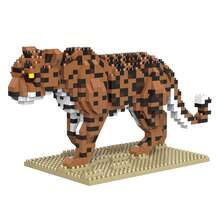 1024Pcs Zoo Theme Micro Mini Building Blocks, 3D Puzzle DIY Assembly Toy, Various Styles Available Including Giraffe, Lion And Tiger. Ideal For Collection Enthusiasts, Exercises Finger Dexterity And Patience. Perfect For Home & Room Decoration, Birthday Gifts And Daily Gift Giving - Multicolor - View 10