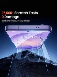 适用于三星 Galaxy S26 Ultra/S25 Ultra/S24 Ultra/S26/S25/S24/S23/S22/S21/S20/FE/Plus/S25 Edge/S23+/S22+ 的超高清钢化玻璃屏幕保护膜，两片装。9H 硬度，全覆盖，支持指纹解锁，防刮耐磨。高清透明，防指纹防油，触感顺滑。这款钢化玻璃屏幕保护膜是理想的手机配件，兼容各种手机壳。母亲节的完美礼物。 - 無色 - 查看 2