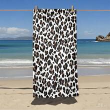 White Leopard Print Beach Towel, Quick Dry Microfiber Beach Towel For Summer Vacation, Soft Absorbent Sand-Proof Beach Towel For Beach, Pool, Bathroom, Travel - Multicolor 5 - View 16