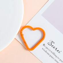 4PC New Colored Hollow Heart Keychain, Metal Clip Hook, Spring Buckle, DIY Keychain, Suitable For Keybags, Backpacks, Luggage Tags, Wallets, And Handbag Accessories, Jewelry Making Accessories Decoration. Multiple Colors To Choose From. - Multicolor - View 11