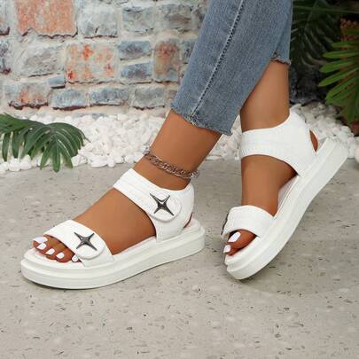 Women's Fashion Flat Sandals, Summer Sports Style Roman Thick-Soled Sandals