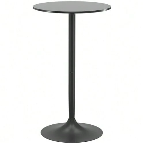 Bartisch Stehtisch Runder Küchentisch Für Wohnzimmer Esszimmer Stahl Schwarz Ø60 X 102 Cm, Modern & Platzsparend - Black - View 1