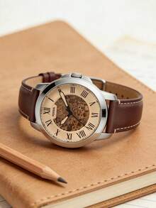 FOSSIL Stainless Steel Everyday Commute Essential Watch, Minimalist & Fashionable ME3122 - Silver and Brown - View 2