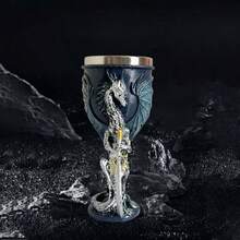200ml Drachenschwert Becher, mittelalterliches Drachenglas, Champagnerflöte aus Edelstahl und Harz, gotischer Drachenschwertpokal, Wodka Party Bar Club Restaurant Heim Dekoration Trinkgeschirr - Blau - Übersicht 12