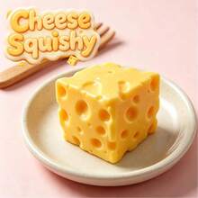 Cheese Squishy Stress Relief Original Sensory Food Squishy Stress Relief Fidget Toy Stress Balls For Adults (Yellow-1PC) - 黃色 - 查看 7