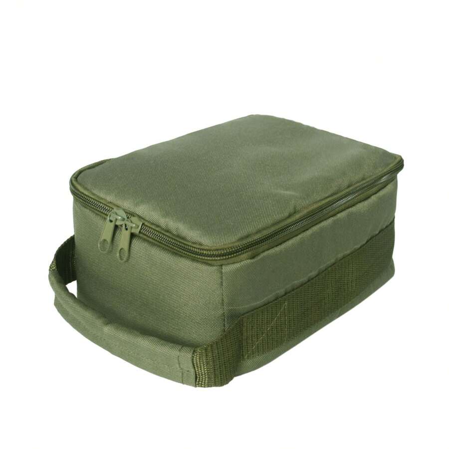 Caja de almacenamiento de línea de pesca y señuelos, organizador de accesorios de pesca multifuncional - Verde militar - Ver 1