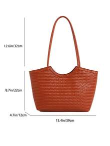 Large Capacity Handbag For Women, New Fashionable Versatile Commuter Shoulder Tote Bag - Brown - View 2