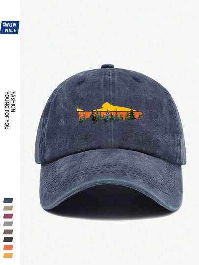 1pc Unisex Vintage Distressed Letter Decor Baseball Cap, Trucker Hat, Suitable For Outdoor, Travel, Hiking, Beach