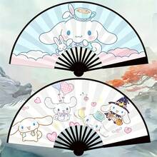SANRIO 1个可爱卡通无纺布手持折叠扇，夏季必备降温收藏品，双面图案包括Hello Kitty、Kuromi、Pompompurin（部分图案随机），派对礼品 - 多色 - 查看 8