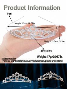 1 peça de tiara feminina minimalista com cristais em liga metálica, ideal para festas, aniversários, casamentos, ensaios fotográficos, festivais e ocasiões elegantes. - Coroa Multicolorida - Ver 9