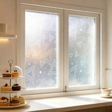 1/5 piezas Pegatina para ventana con patrón geométrico estrellado, efecto perlado y esmerilado, película de adsorción electrostática semi-transparente para privacidad, adecuada para puertas de vidrio, accesorios de cocina y decoración del hogar. - Pegatinas para ventanas - Ver 10