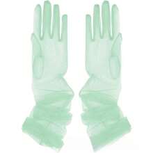 Sheer Mesh Long Gloves In Red Black White Pink, Lace Arm Sleeves & Stockings For Bride Wedding & Portrait Photography - Light Blue - View 9