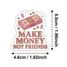 50张粉色和金色“富婆”主题金钱贴纸，励志理财剪贴簿素材，适用于工艺品、笔记本、笔记本电脑、手机、墙壁、汽车，可移除艺术贴纸 - 50pc-金錢主題貼紙 - 查看 8