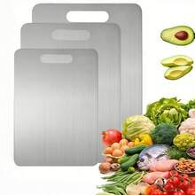 1 chiếc thớt hai mặt chống nấm mốc bằng thép không gỉ dùng trong gia đình - Bạc - Xem 2