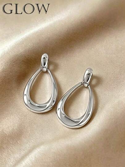 1 Pair Fashionable Elegant Unique Personalized Exaggerated Hollow Water Drop Earrings, Suitable For Teenage Girls Daily, Festival, Party Wear