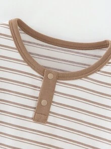 mini bala Conjunto de pijama de verano para niña, ropa de dormir transpirable y de secado rápido 2026 - tono cafe blanco - Ver 6