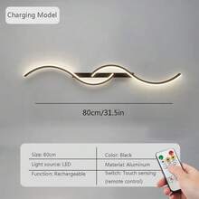 1pc Rechargeable Wall Light, Nordic Wall Lamp, Dimmable With Remote Control, 60/80cm LED Long Strip, Easy To Install For Bedroom Living Room Corridor Staircase Restaurant - Stepless Dimming - View 13