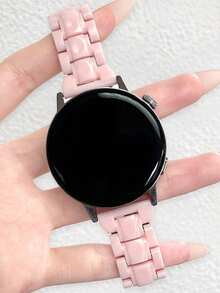 可愛糖果色壓克力手錶錶帶，相容 Galaxy Watch 7 6 5 4 5 Pro，女款夏季彩虹樹脂錶帶，40 43 44 45 47mm，20mm 22mm - 淺粉色 - 查看 4