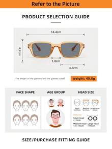 1 pieza Gafas de moda de alta calidad y versátiles con marco pequeño para mujer, adecuadas para uso diario, fiestas y decoración casual - Hoja gris con marco naranja - Ver 4